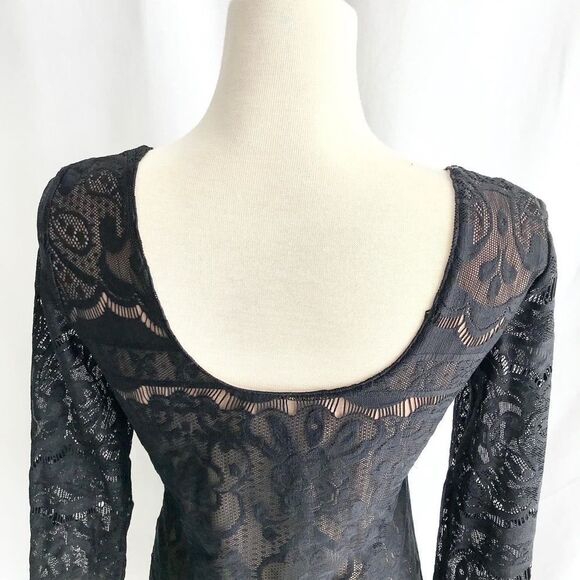 H&M Black Label Fitted Long Sleeve Lace Dress S - Picture 8 of 11